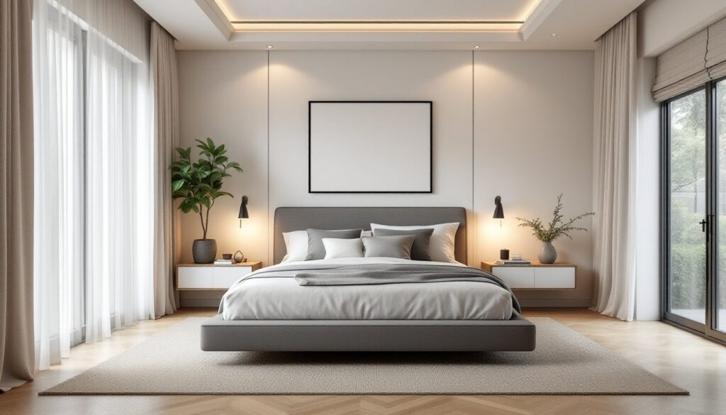 modern bedroom setting
